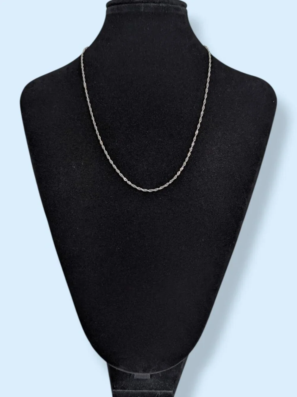 Silver Tone Angular Rope Chain Necklace - Picture 3 of 5